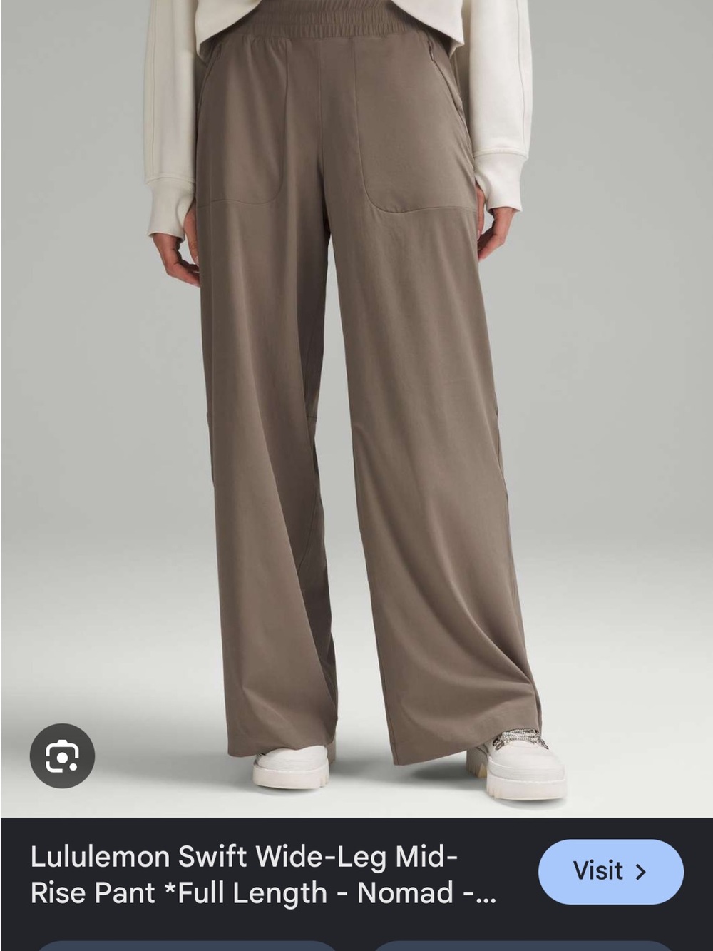 Lululemon wide legged swift pant (or similar) light Brown